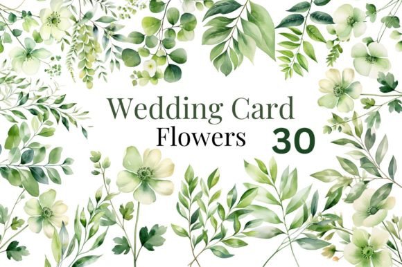 Download Green Wedding Watercolor Flowers Bundle - Premium Bundle