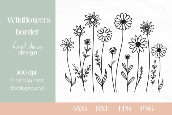 Download Minimalist Wild Flower Border SVG - Premium Resources