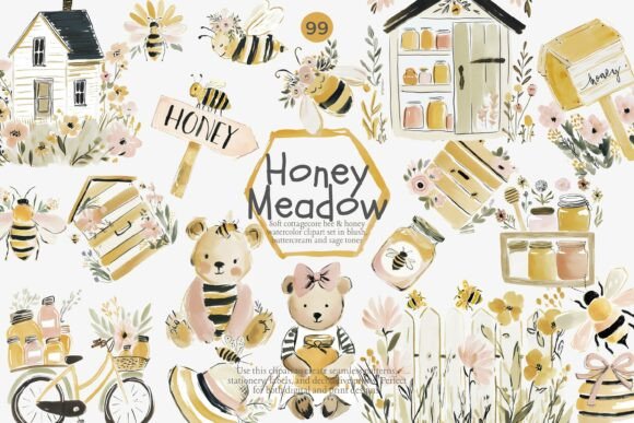 Download Honey Meadow Clipart Bundle - Meadow Collection