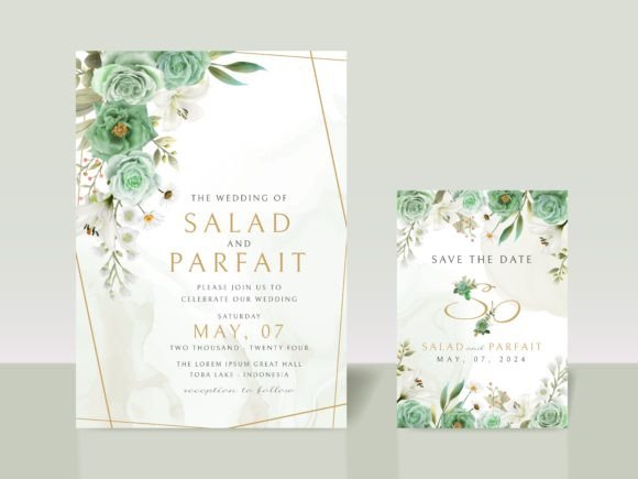 Download Greenery Floral Wedding Invitations Card - Green Collection