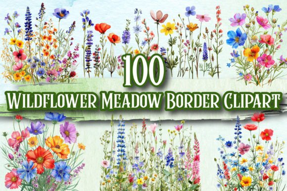 Download Wildflowers Meadow Border Clipart - Meadow Collection