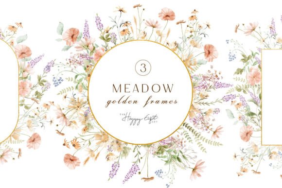 Download Wild Floral Golden Frames - MEADOW - Meadow Collection