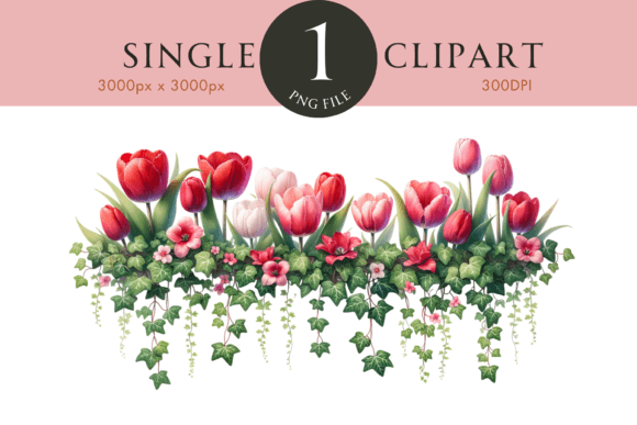 Download Red Tulips Flower Border Clipart - Flower border Collection