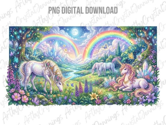 Download Magical Unicorn Fantasy Meadow PNG - Meadow Collection