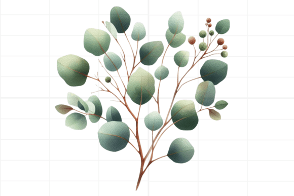 Download Eucalyptus Clipart. Watercolor Greenery - Green Collection