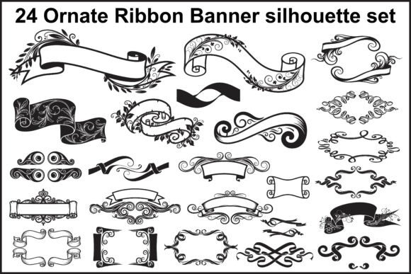 Download 24 Elegant Ornate Ribbon Banner Bundle - Premium Resources